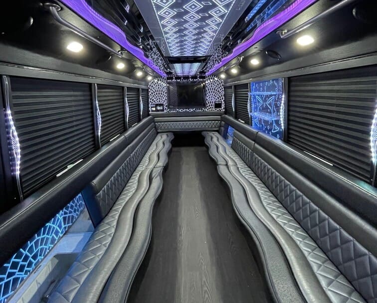 Corona 30 Passenger Party Bus White Interior