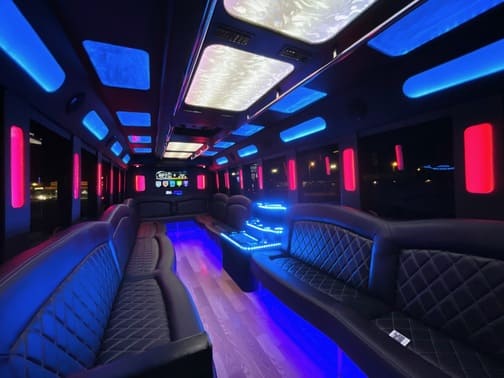 Corona 35 Passenger Party Bus Interior